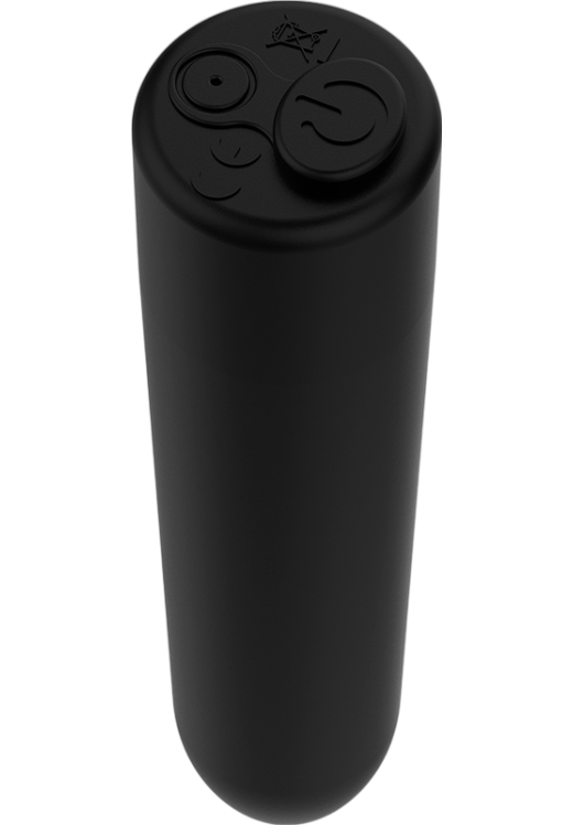 Μίνι δονητής από abs σε μαύρο χρώμα, μήκους 8,5 εκ. και μέγιστης διαμέτρου 1,7 εκ.