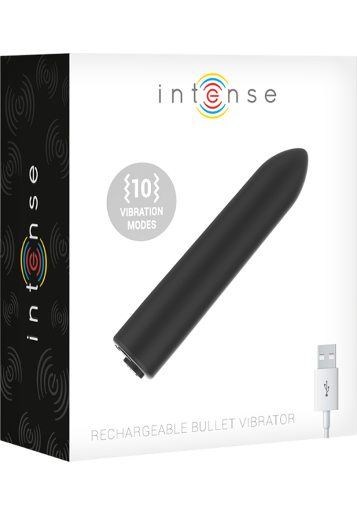 Μίνι δονητής από abs σε μαύρο χρώμα, μήκους 8,5 εκ. και μέγιστης διαμέτρου 1,7 εκ.