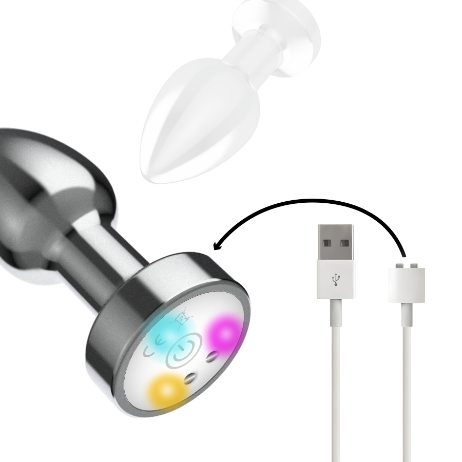 Δονούμενη σφήνα από αλουμίνιο σε ασημί χρώμα, μήκους 8 εκ. και μέγιστης διαμέτρου 3,5 εκ. με τηλεχειριζόμενο χειρισμό