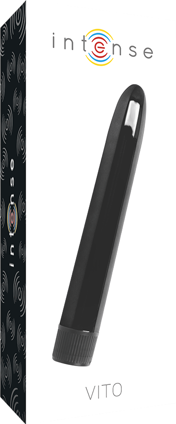 Κλασσικός δονητής από abs σε μαύρο χρώμα, μήκους 17 εκ. και μέγιστης διαμέτρου 2,5 εκ.