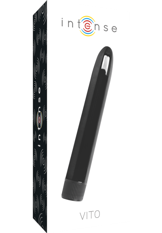 Κλασσικός δονητής από abs σε μαύρο χρώμα, μήκους 17 εκ. και μέγιστης διαμέτρου 2,5 εκ.