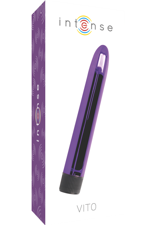 Κλασσικός δονητής από abs σε μοβ χρώμα, μήκους 17 εκ. και μέγιστης διαμέτρου 2,5 εκ.