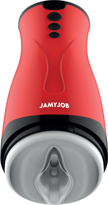 Δονούμενο αυνανιστήρι από σιλικόνη σε κόκκινο χρώμα, μήκους 26 εκ. και μέγιστης διαμέτρου 9 εκ.