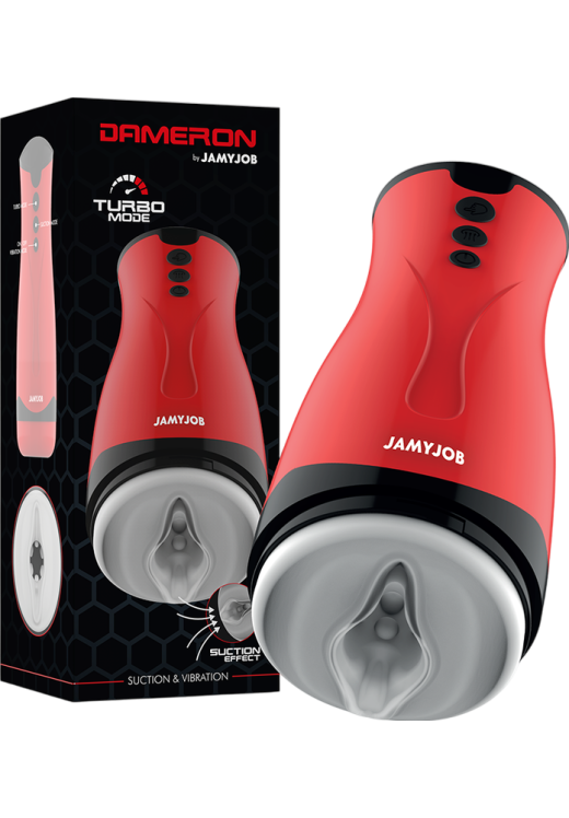 Δονούμενο αυνανιστήρι από σιλικόνη σε κόκκινο χρώμα, μήκους 26 εκ. και μέγιστης διαμέτρου 9 εκ.