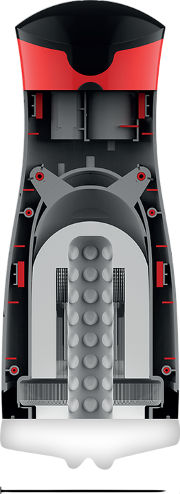 Δονούμενο αυνανιστήρι από σιλικόνη σε κόκκινο χρώμα, μήκους 26 εκ. και μέγιστης διαμέτρου 9 εκ.