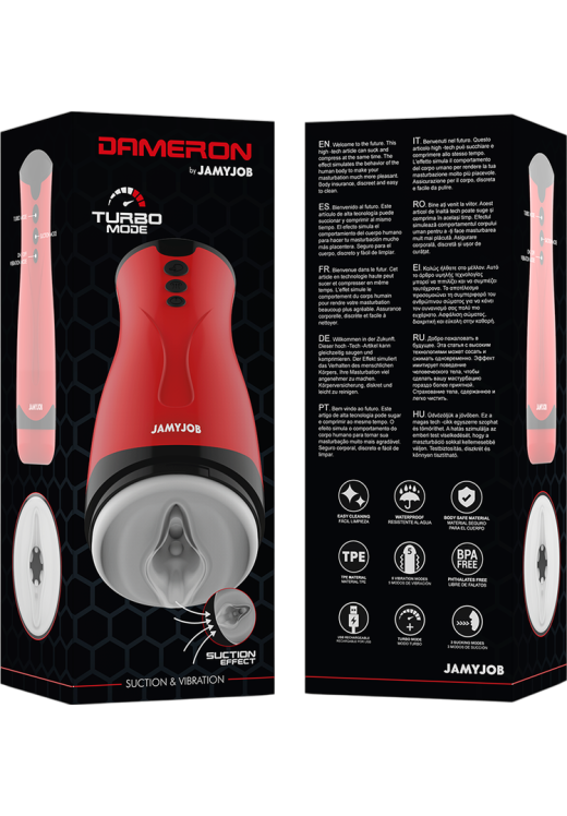 Δονούμενο αυνανιστήρι από σιλικόνη σε κόκκινο χρώμα, μήκους 26 εκ. και μέγιστης διαμέτρου 9 εκ.