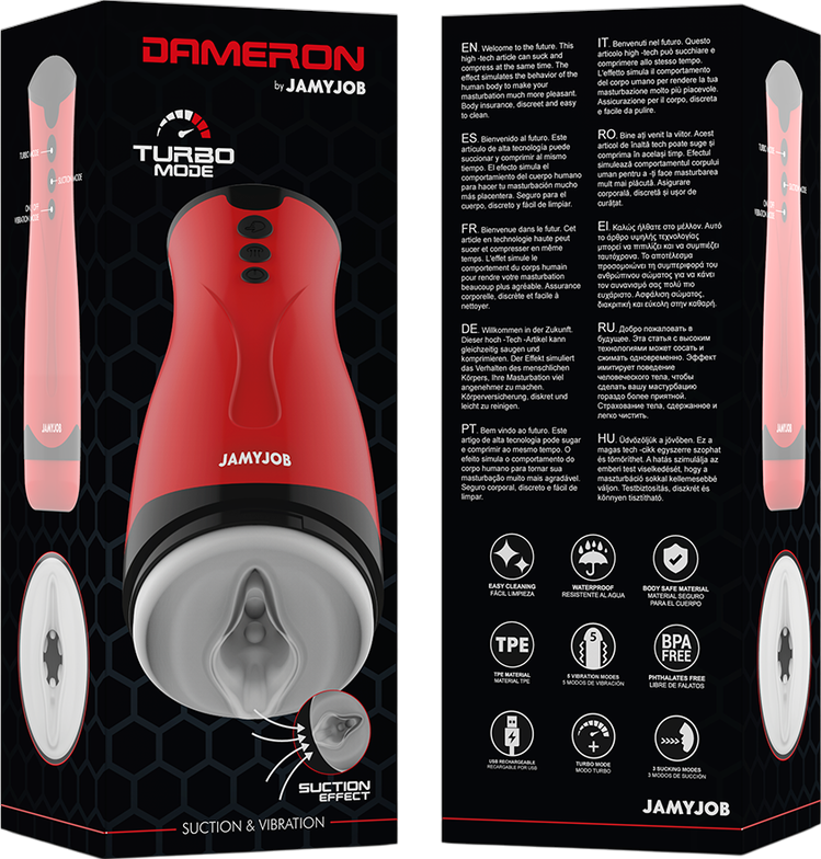 Δονούμενο αυνανιστήρι από σιλικόνη σε κόκκινο χρώμα, μήκους 26 εκ. και μέγιστης διαμέτρου 9 εκ.