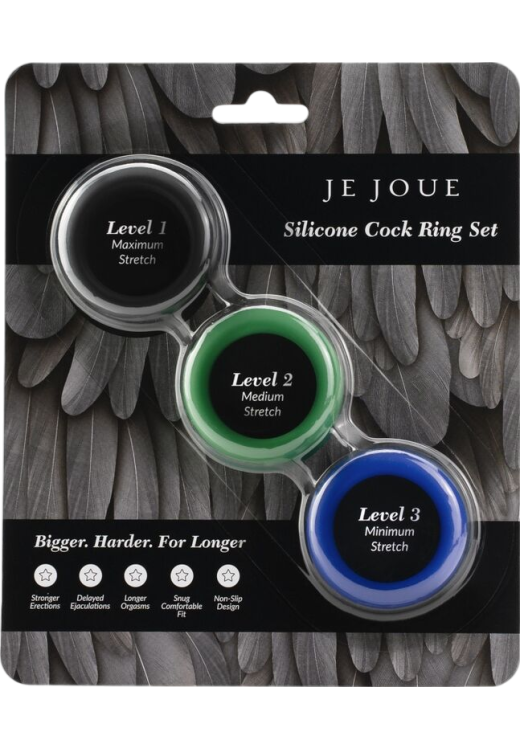 Σετ δαχτυλίδια πέους από σιλικόνη, μέγιστης διαμέτρου 2,8 εκ.