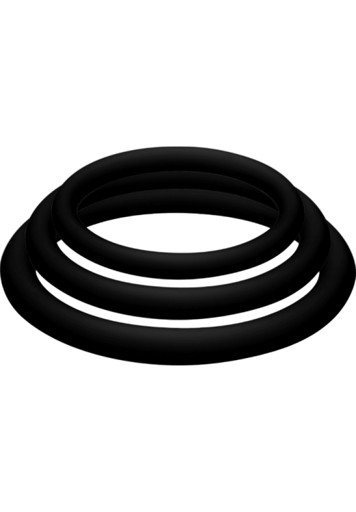 Σετ δαχτυλίδια πέους από σιλικόνη σε μαύρο χρώμα