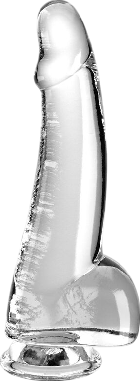 Ομοίωμα πέους από tpe σε διάφανο χρώμα, μήκους 19 εκ. και μέγιστης διαμέτρου 4,4 εκ.