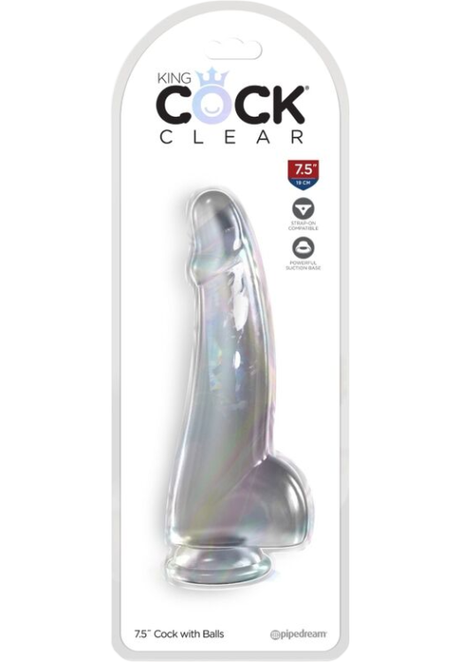 Ομοίωμα πέους από tpe σε διάφανο χρώμα, μήκους 19 εκ. και μέγιστης διαμέτρου 4,4 εκ.