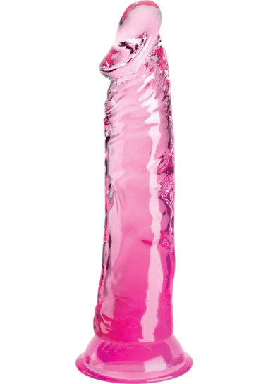 King Cock Clear Realistic Penis 21,8 cm Ομοίωμα πέους από tpe σε ροζ χρώμα, μήκους 21,8 εκ. και μέγιστης διαμέτρου 4,6 εκ.