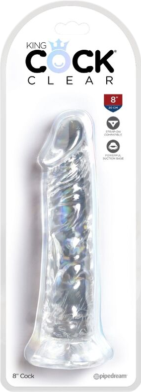 Ομοίωμα πέους από tpe σε διάφανο χρώμα, μήκους 21,8 εκ. και μέγιστης διαμέτρου 4,6 εκ.