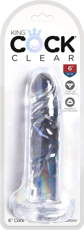 Ομοίωμα πέους από tpe σε διάφανο χρώμα, μήκους 17,8 εκ. και μέγιστης διαμέτρου 3,8 εκ.