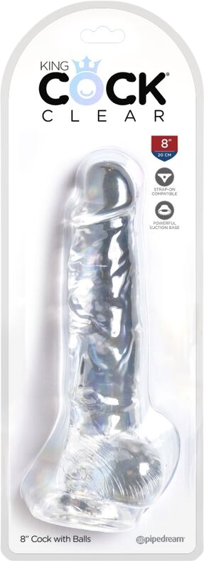 Ομοίωμα πέους από tpe σε διάφανο χρώμα, μήκους 22,2 εκ. και μέγιστης διαμέτρου 5,1 εκ.