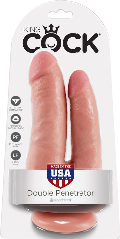 Διπλό dildo από fanta flesh σε φυσικό χρώμα, μήκους 21 εκ. και μέγιστης διαμέτρου 3,3 εκ.