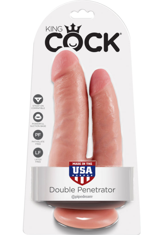 Διπλό dildo από fanta flesh σε φυσικό χρώμα, μήκους 21 εκ. και μέγιστης διαμέτρου 3,3 εκ.