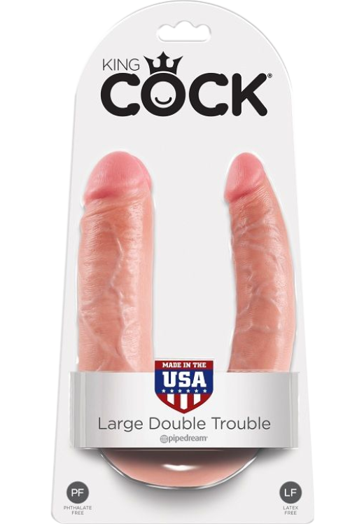 Διπλό dildo από fanta flesh σε φυσικό χρώμα, μήκους 44,4 εκ. και μέγιστης διαμέτρου 4,3 εκ.