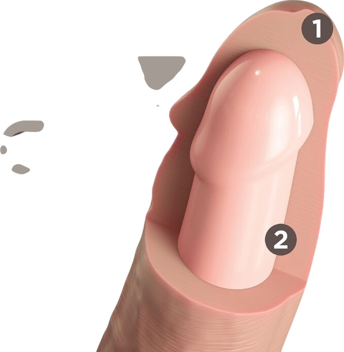 Ομοίωμα πέους από σιλικόνη σε φυσικό χρώμα, μήκους 21 εκ. και μέγιστης διαμέτρου 3,5 εκ.