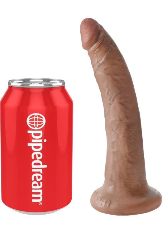 Ομοίωμα πέους από pvc σε καφέ χρώμα, μήκους 19,5 εκ. και μέγιστης διαμέτρου 4,3 εκ.