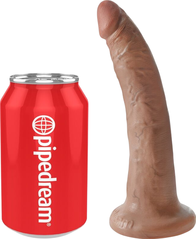 Ομοίωμα πέους από pvc σε καφέ χρώμα, μήκους 19,5 εκ. και μέγιστης διαμέτρου 4,3 εκ.