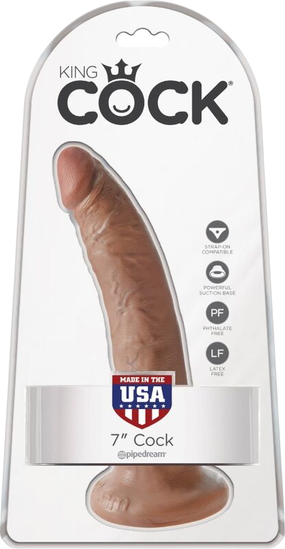 Ομοίωμα πέους από pvc σε καφέ χρώμα, μήκους 19,5 εκ. και μέγιστης διαμέτρου 4,3 εκ.