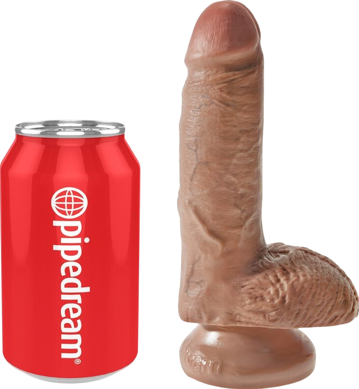 Ομοίωμα πέους από pvc σε καφέ χρώμα, μήκους 19,4 εκ. και μέγιστης διαμέτρου 4,5 εκ.