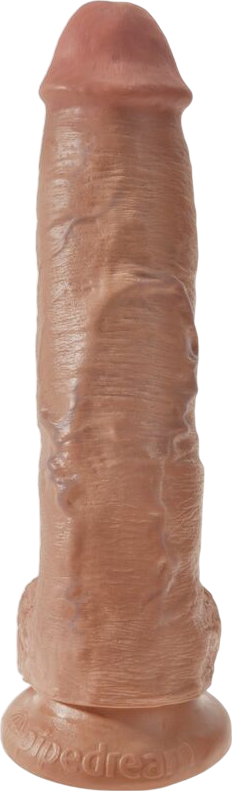 Ομοίωμα πέους από pvc σε καφέ χρώμα, μήκους 26,6 εκ. και μέγιστης διαμέτρου 5,4 εκ.