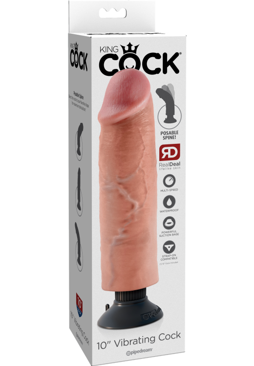 Ρεαλιστικός δονητής από fanta flesh σε φυσικό χρώμα, μήκους 25,4 εκ.