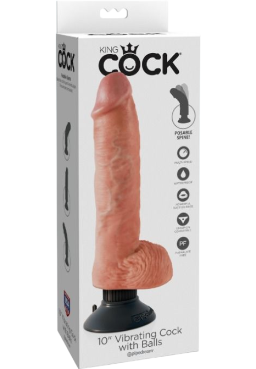 Ρεαλιστικός δονητής από fanta flesh σε φυσικό χρώμα, μήκους 25,4 εκ. και μέγιστης διαμέτρου 5,7 εκ.