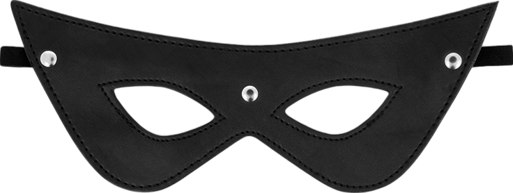 Μάσκα προσώπου από δερματίνη σε μαύρο χρώμα, μήκους 20 εκ.