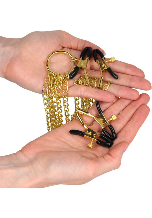 Μεταλλικοί σφιγκτήρες θηλών σε χρυσαφί χρώμα