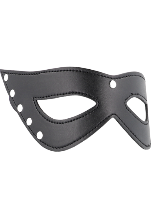 Μάσκα προσώπου από δερματίνη σε μαύρο χρώμα, μήκους 22 εκ.
