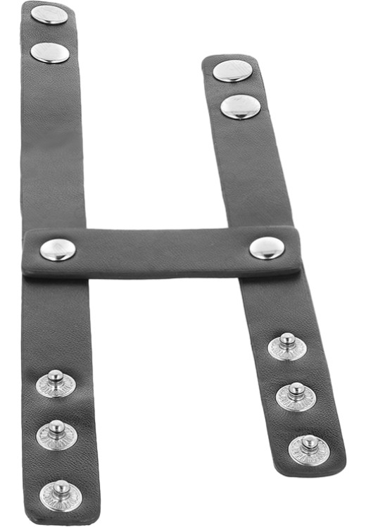 Διπλό δαχτυλίδι πέους από δερματίνη σε μαύρο χρώμα