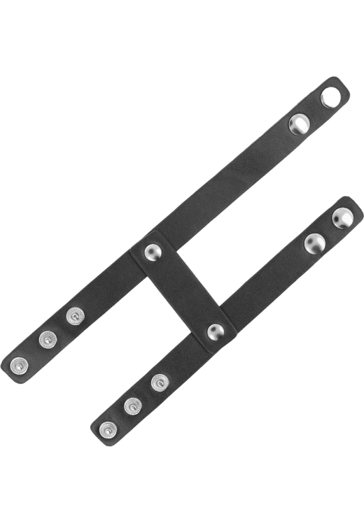 Διπλό δαχτυλίδι πέους από δερματίνη σε μαύρο χρώμα