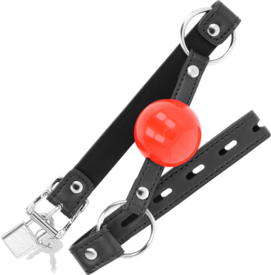 Φίμωτρο από δερματίνη σε κόκκινο χρώμα, μήκους 60 εκ.