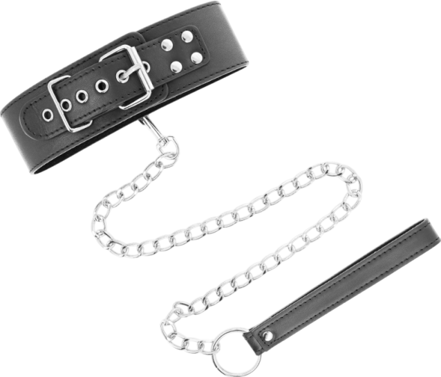 Κολάρο από δερματίνη σε μαύρο χρώμα