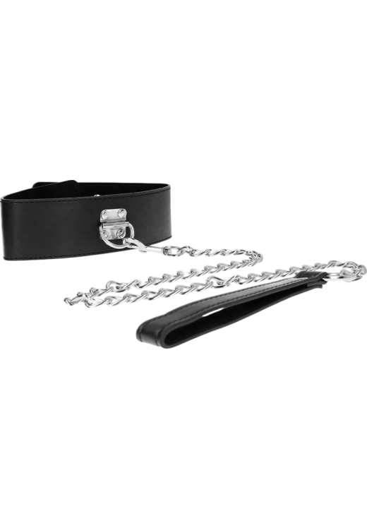 Κολάρο από δερματίνη σε μαύρο χρώμα