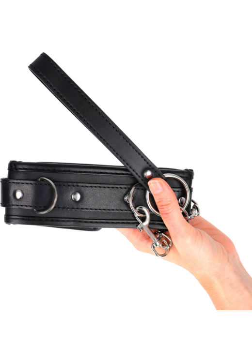 Κολάρο από δερματίνη σε μαύρο χρώμα