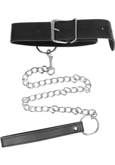 Κολάρο από δερματίνη σε μαύρο χρώμα