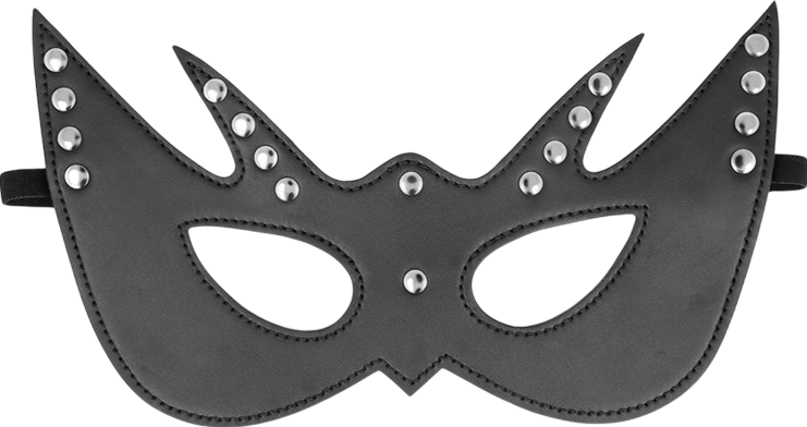 Μάσκα προσώπου από δερματίνη σε μαύρο χρώμα