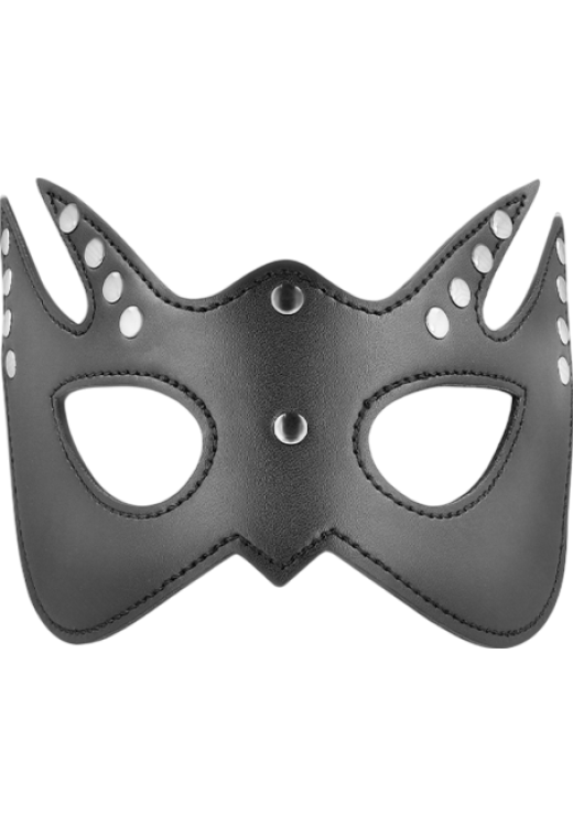Μάσκα προσώπου από δερματίνη σε μαύρο χρώμα
