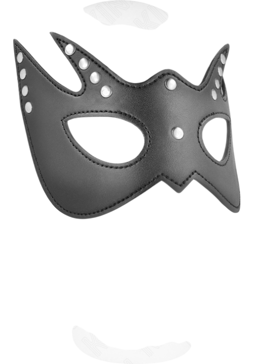 Μάσκα προσώπου από δερματίνη σε μαύρο χρώμα