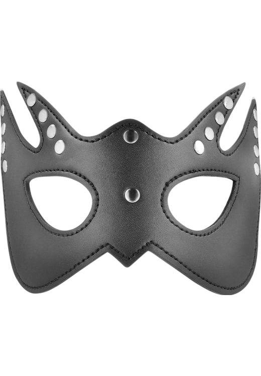 Μάσκα προσώπου από δερματίνη σε μαύρο χρώμα
