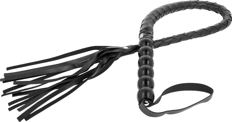 Μαστίγιο από δερματίνη σε μαύρο χρώμα, μήκους 80 εκ.