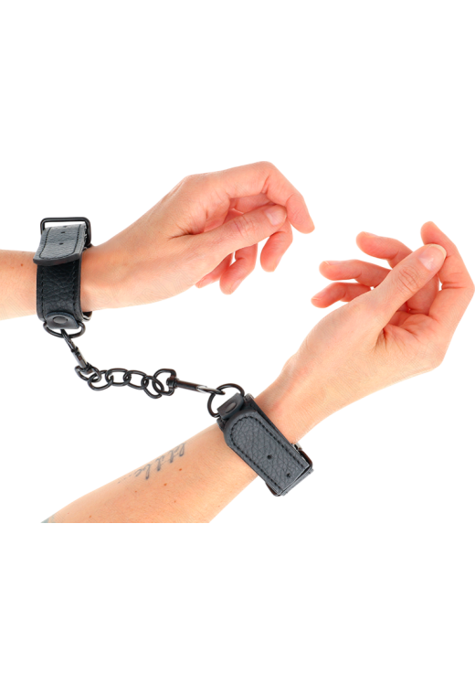 Bondage δεσμά από δερματίνη σε μαύρο χρώμα