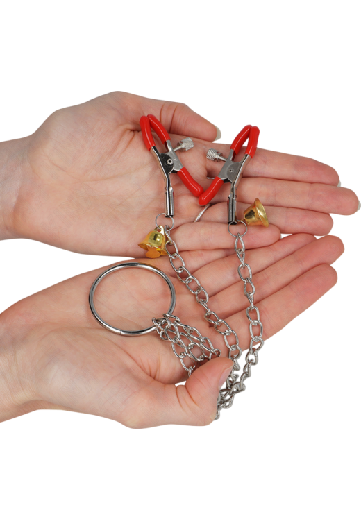 Μεταλλικοί σφιγκτήρες θηλών σε κόκκινο χρώμα