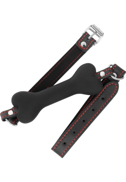 Φίμωτρο από δερματίνη σε μαύρο χρώμα, μήκους 63 εκ.