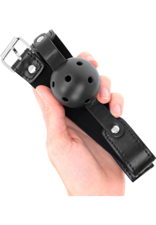 Φίμωτρο από δερματίνη σε μαύρο χρώμα, μήκους 60 εκ.