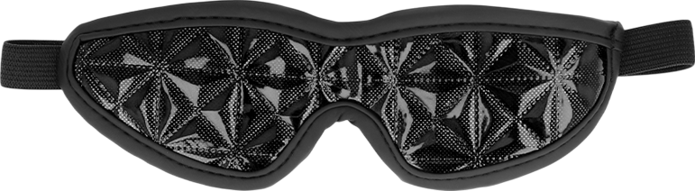 Κλειστή μάσκα από δερματίνη σε μαύρο χρώμα, μήκους 22 εκ.